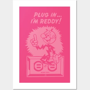 plug in reddy kilowatt pink Posters and Art